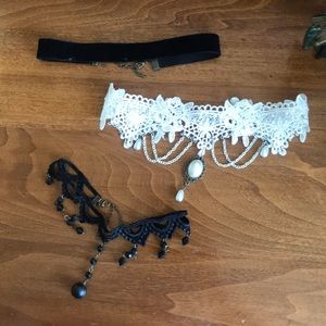 lot of 3 gothic/victorian chokers